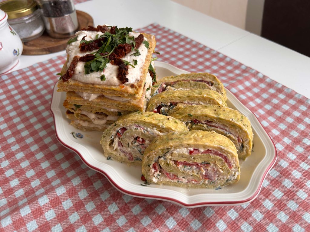 Zucchini-Rolle oder Mini-Torte